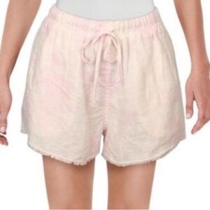 Bella Dalh pale pink linen shorts with draw string waist.